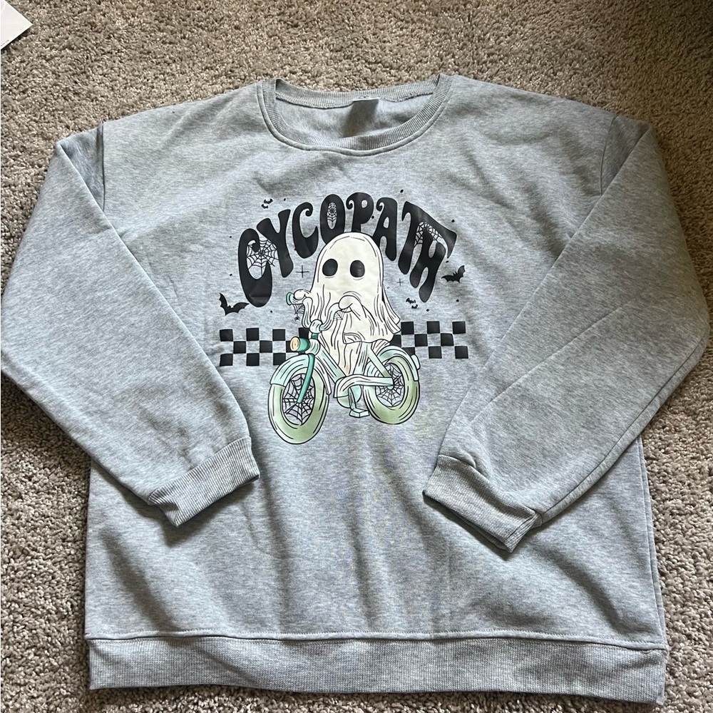 Gray Ghost Halloween Sweatshirt